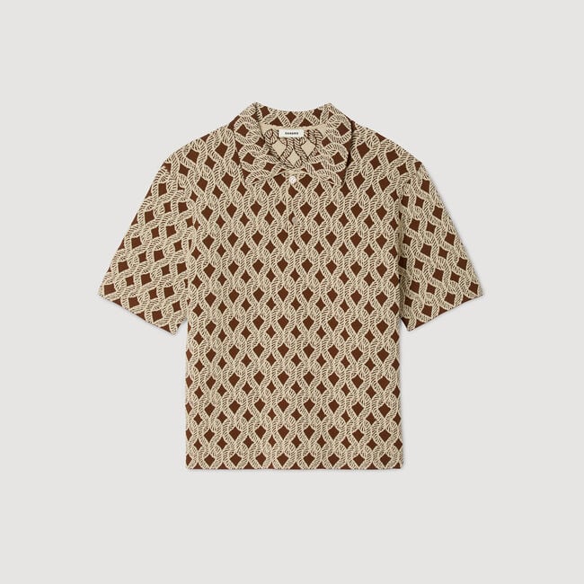 Cardiganhemd mit Seil-Jacquard