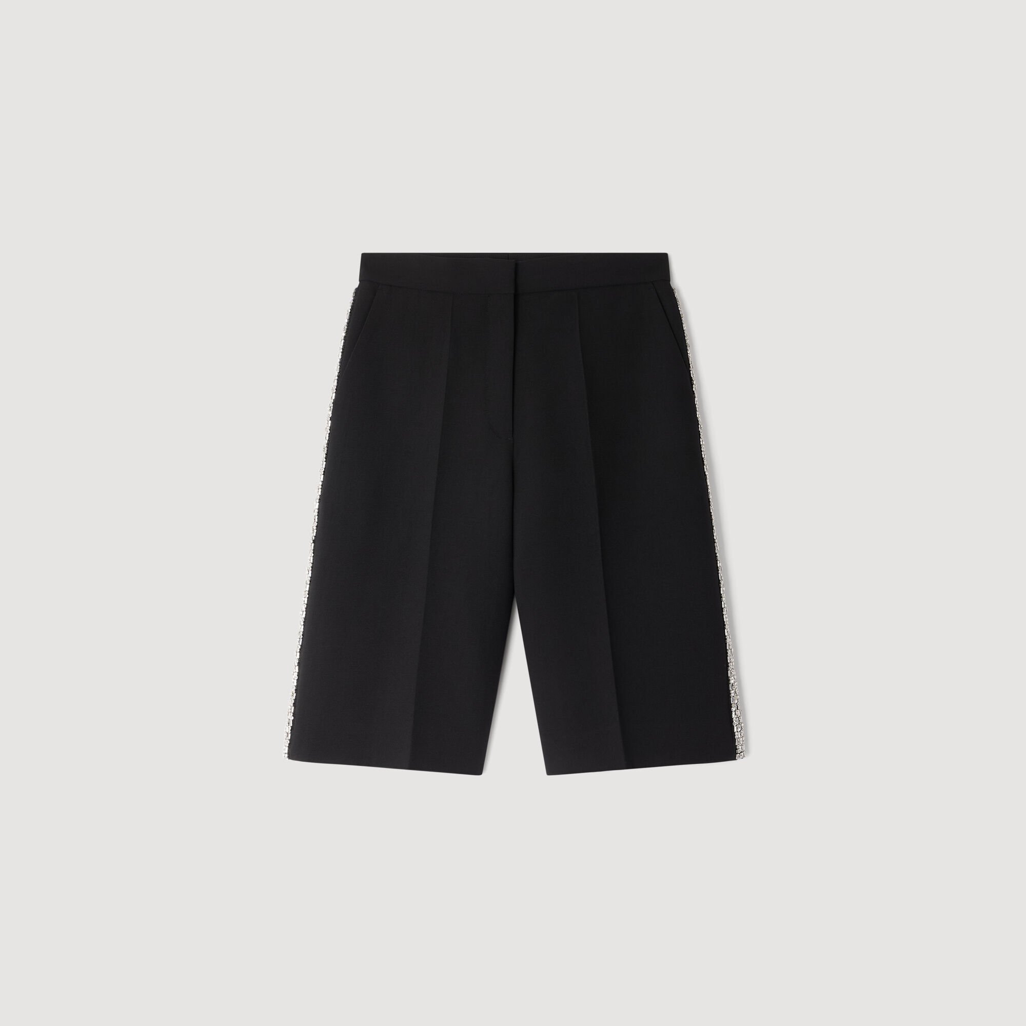 Gerade Bermudashorts mit Strassband