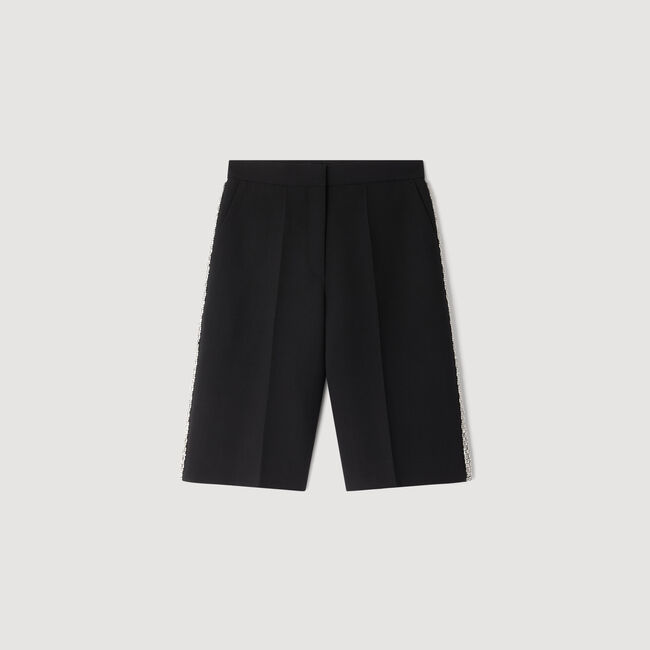 Gerade Bermudashorts mit Strassband
