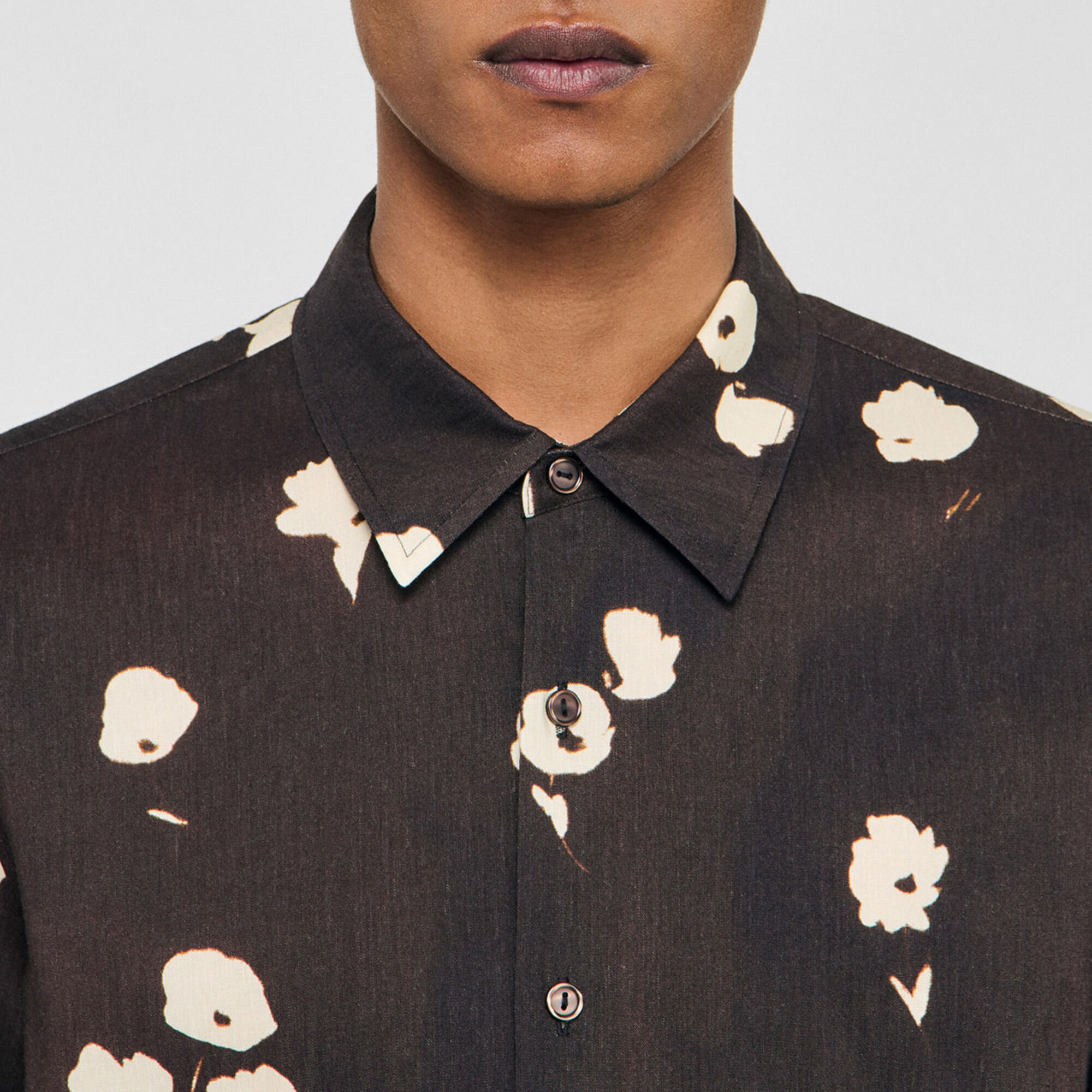 Hemd aus Leinen mit Blumenprint - Herren | Sandro