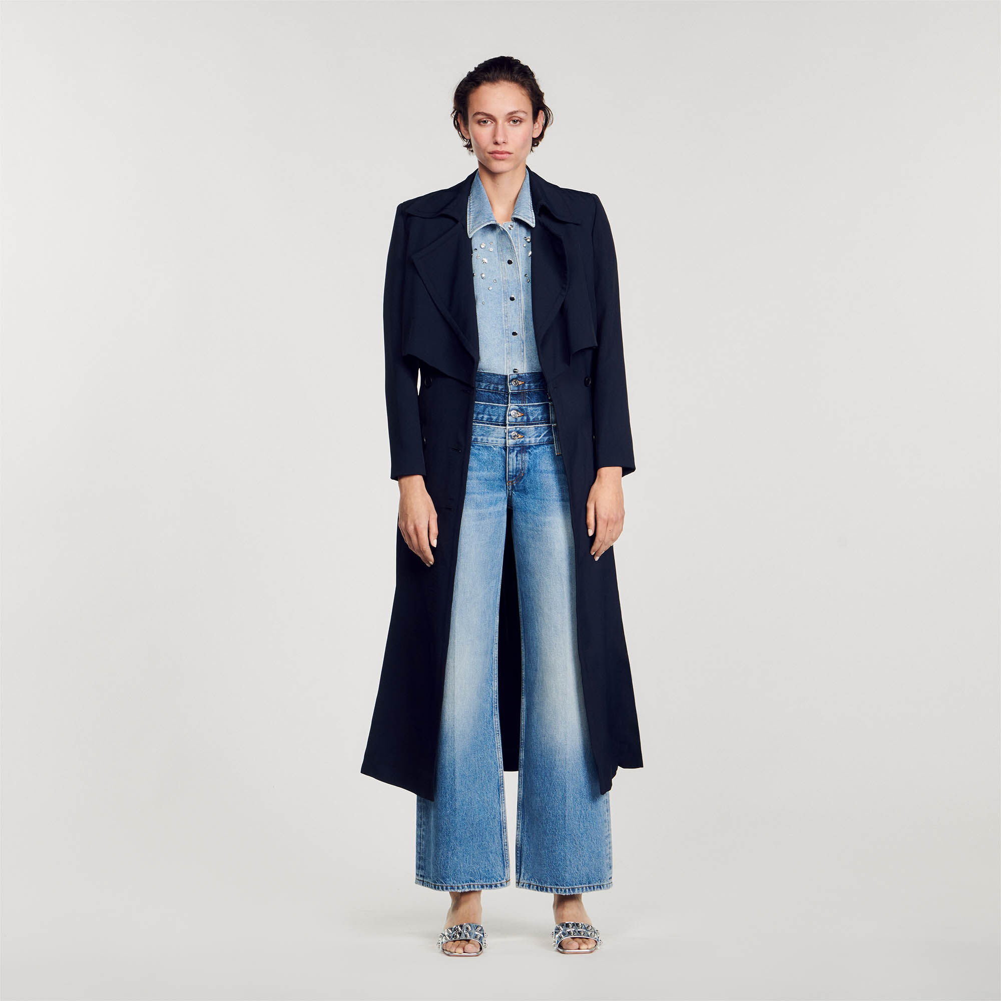 Jeans mit dreifachem Hosenbund Blue | Sandro Paris