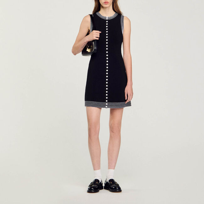 Kurzes gekn&ouml;pftes Kleid - Damen | Sandro