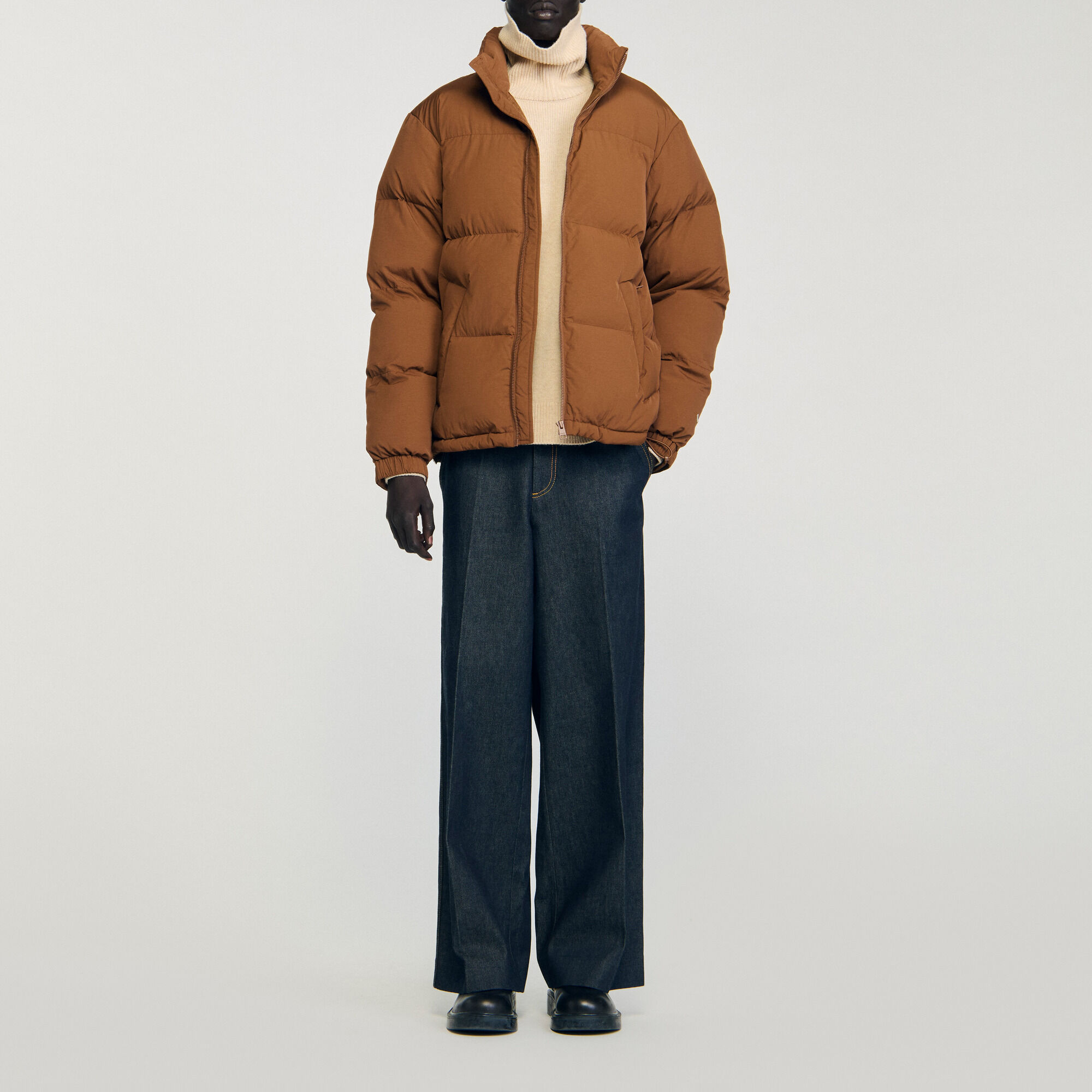 Daunenjacke mit Kapuze, Stehkragen - Herren | Sandro