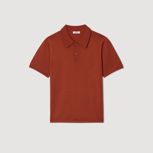 Strick-Poloshirt mit kurzen Ärmeln