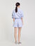 Gestreifte Shorts mit Blumendetail