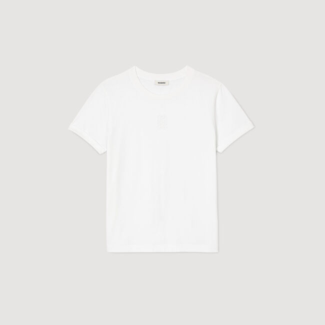 Baumwoll-T-Shirt mit Stickerei