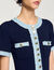 Midi-Kleid aus Strick und Denim