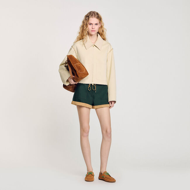 Blouson mit Perlendetails