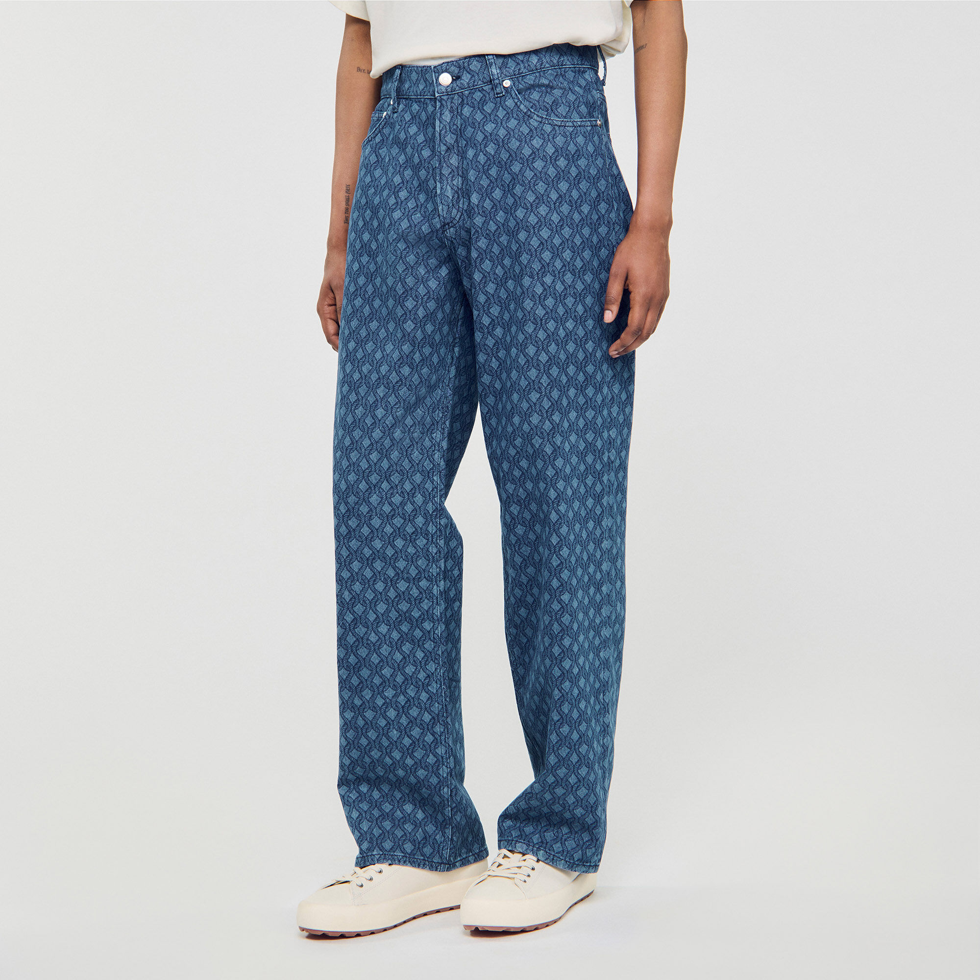Baggy-Jeans mit Seilmuster