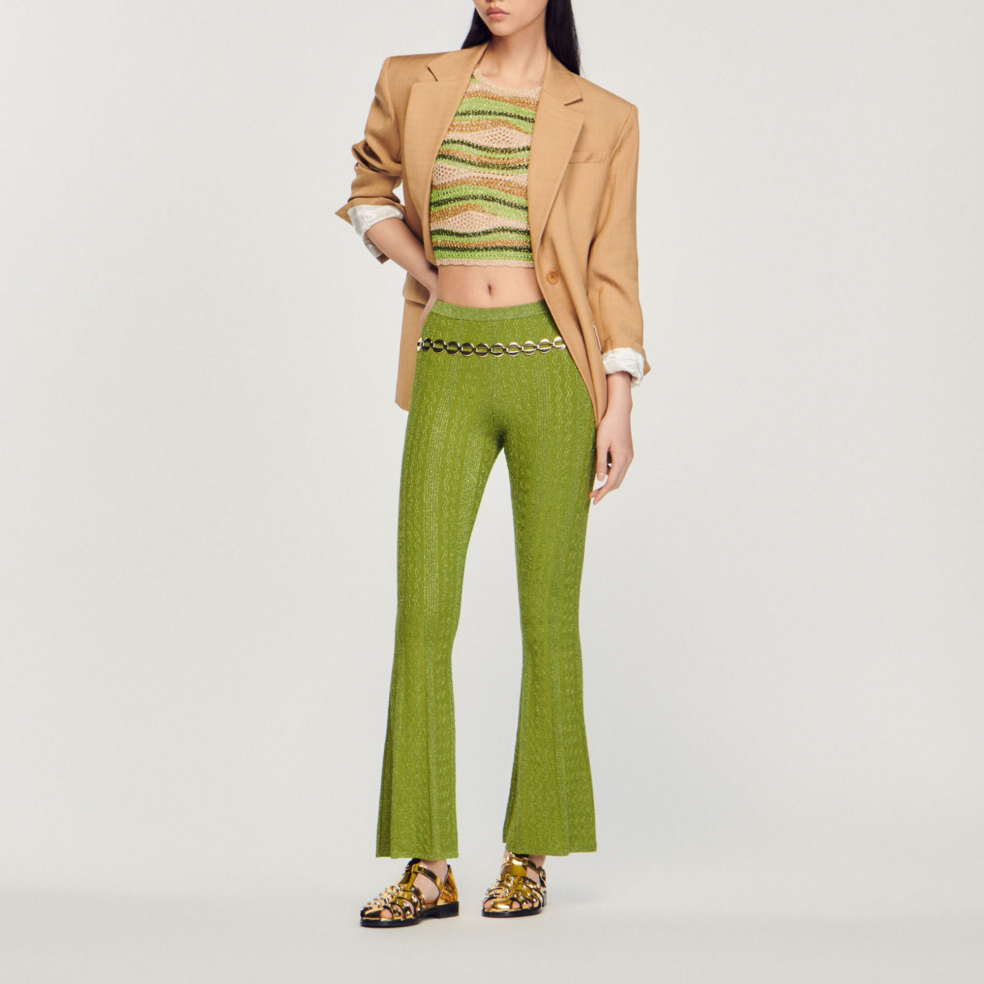 Hose aus Metallic-Strick