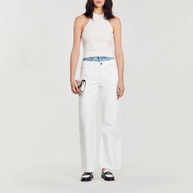 Stricktop mit Perlenverzierung