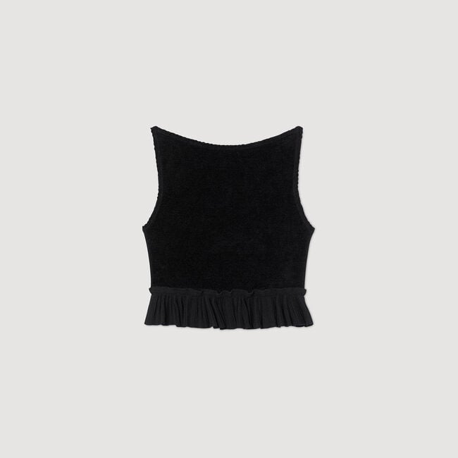 Kurzes Stricktop mit Volant