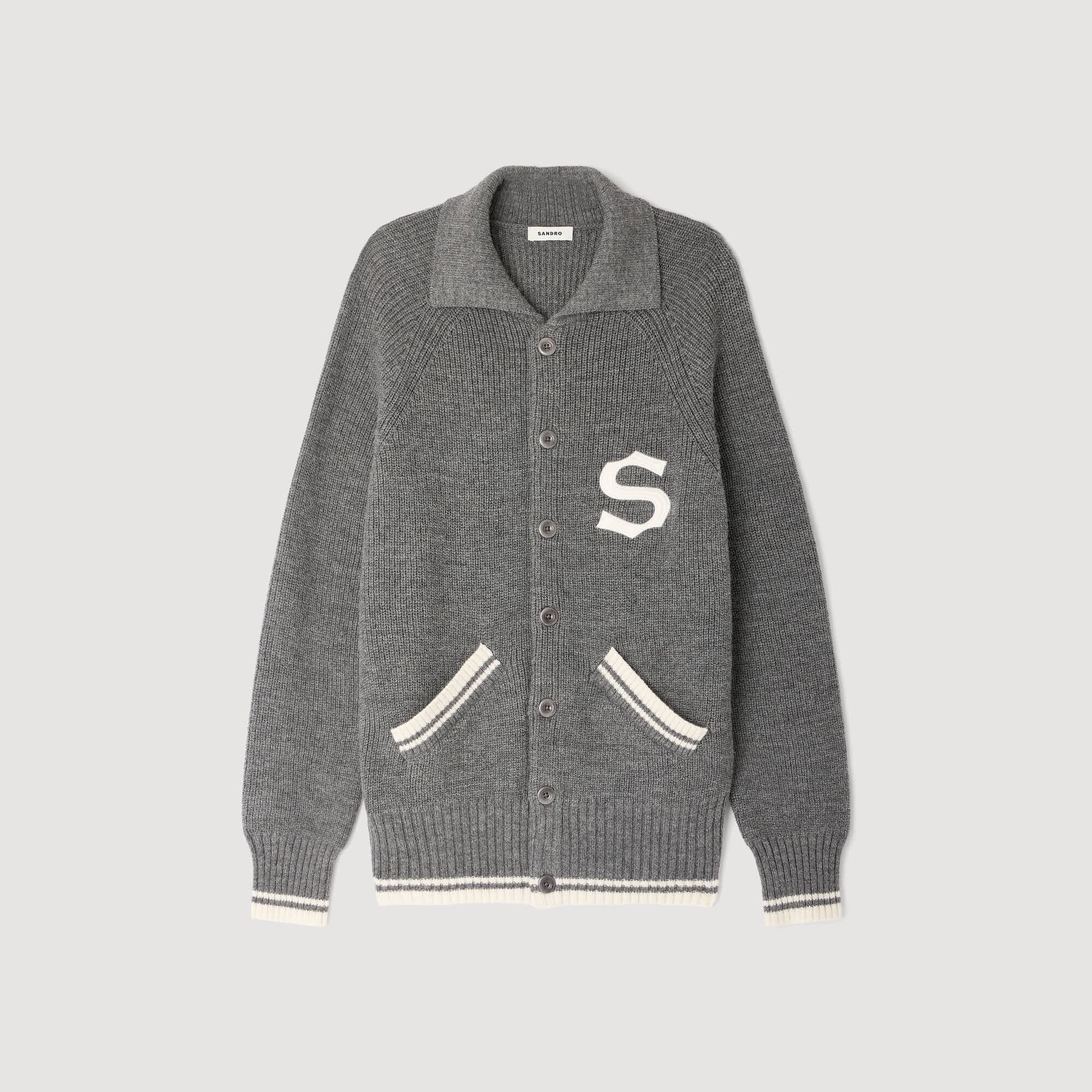 Wollcardigan mit Patch S