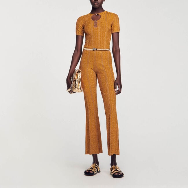 Hose aus Metallic-Strick