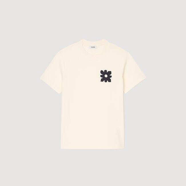 T-Shirt mit Blumendetail