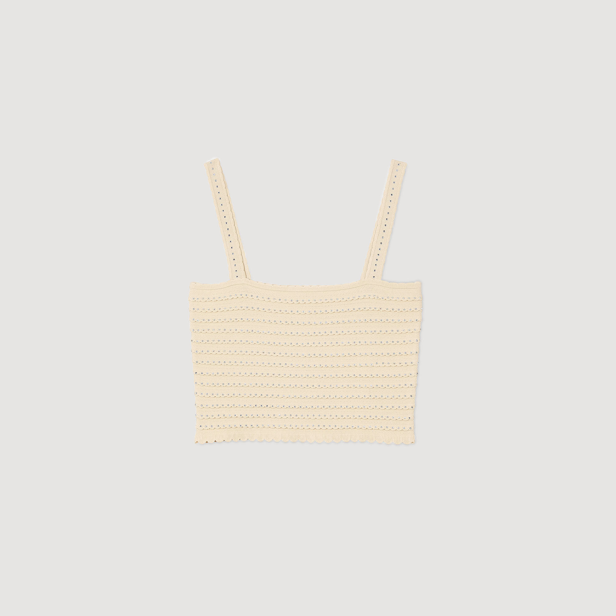 Kurzes Stricktop mit Strass