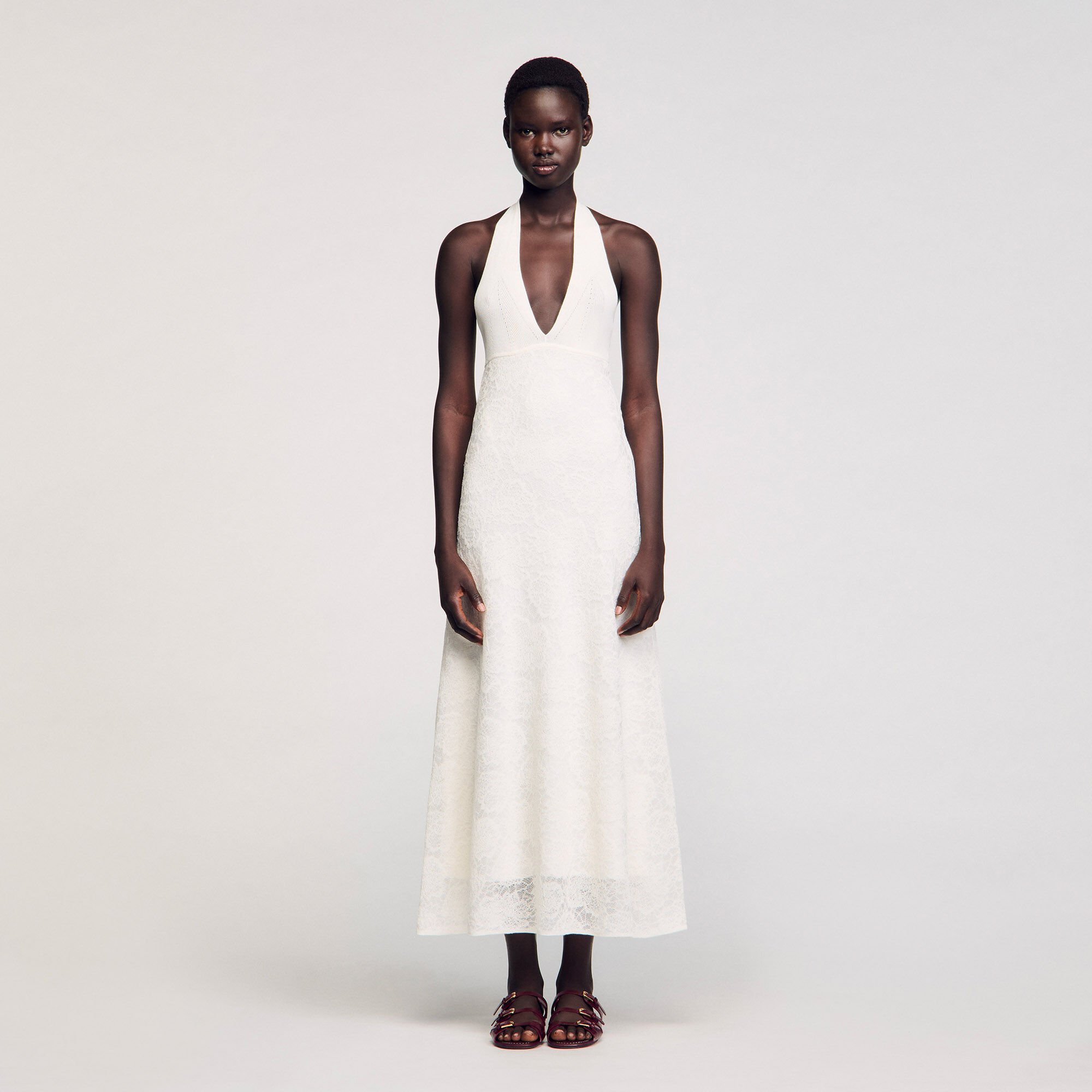 Langes Strickkleid