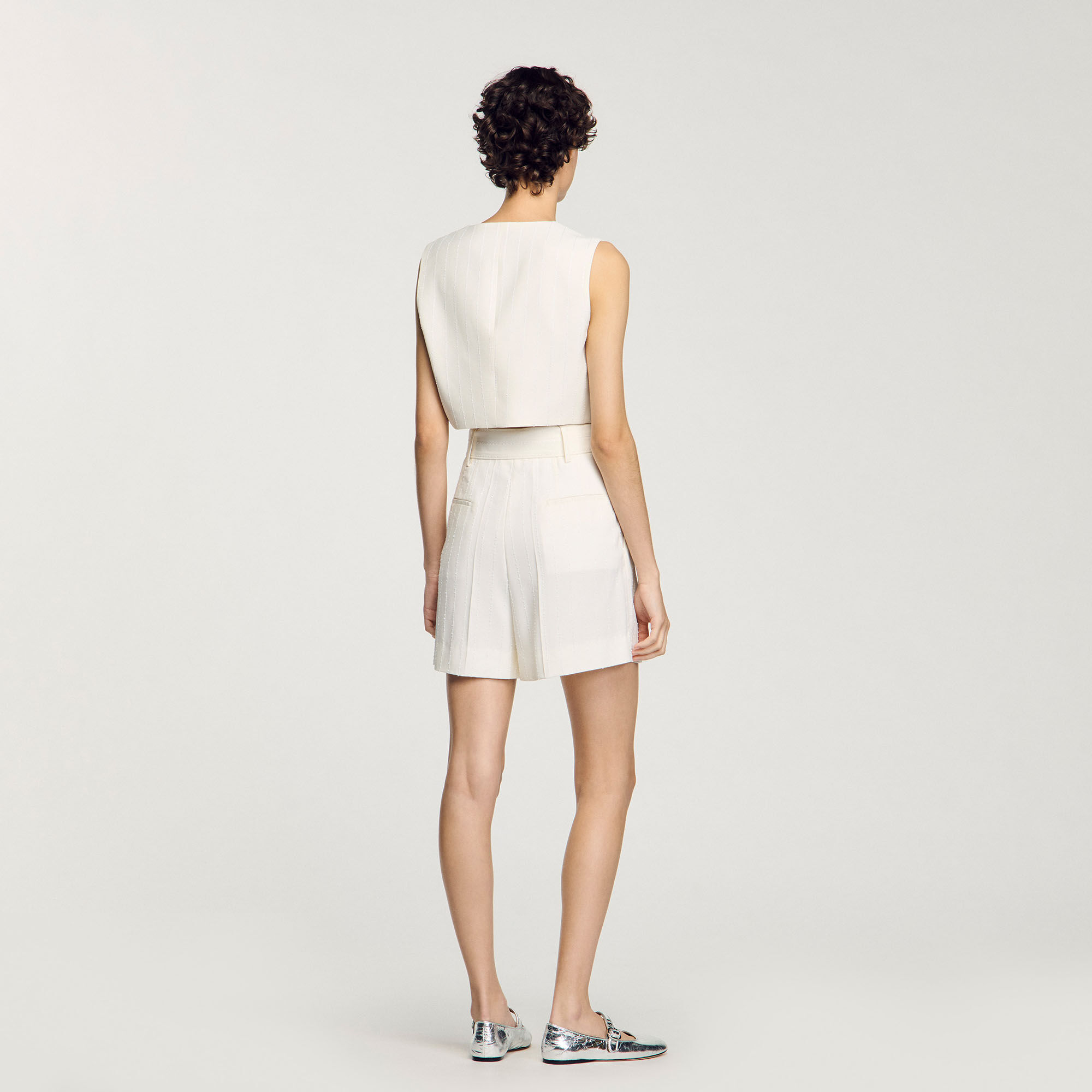 Pailletten-Shorts mit hohem Bund