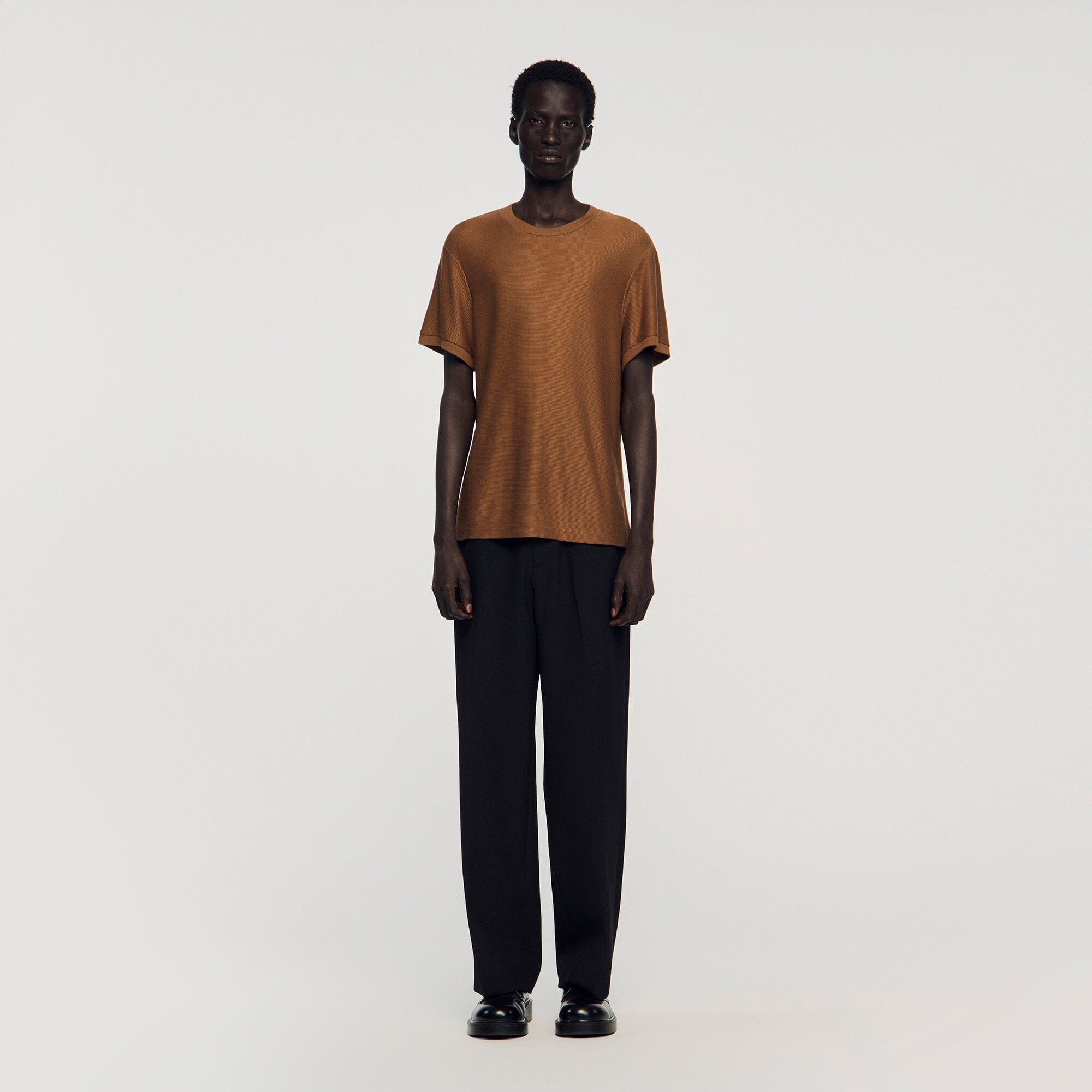 T-Shirt mit Piqu&eacute;-Optik