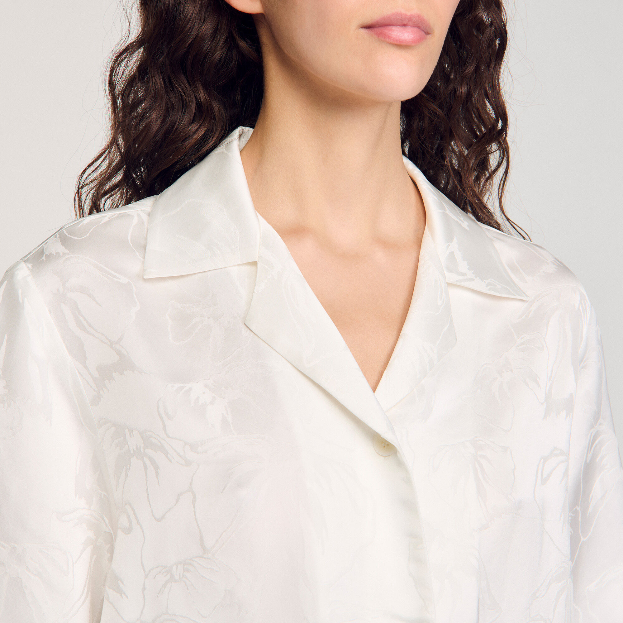 Kurzes Hemd mit Jacquard-Bloem
