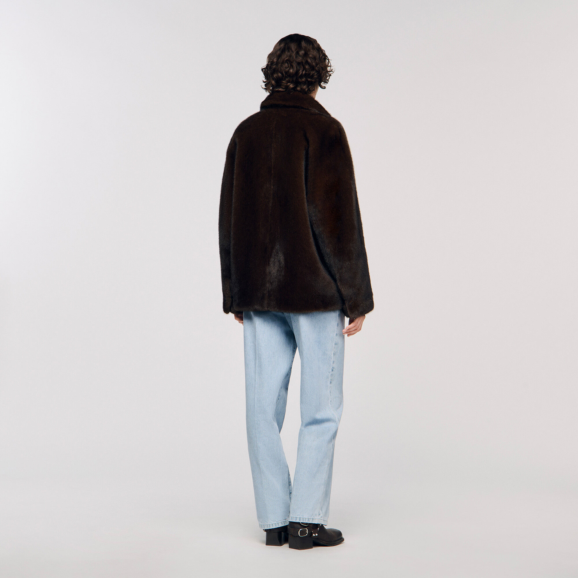 Manteljacke aus Kunstfell