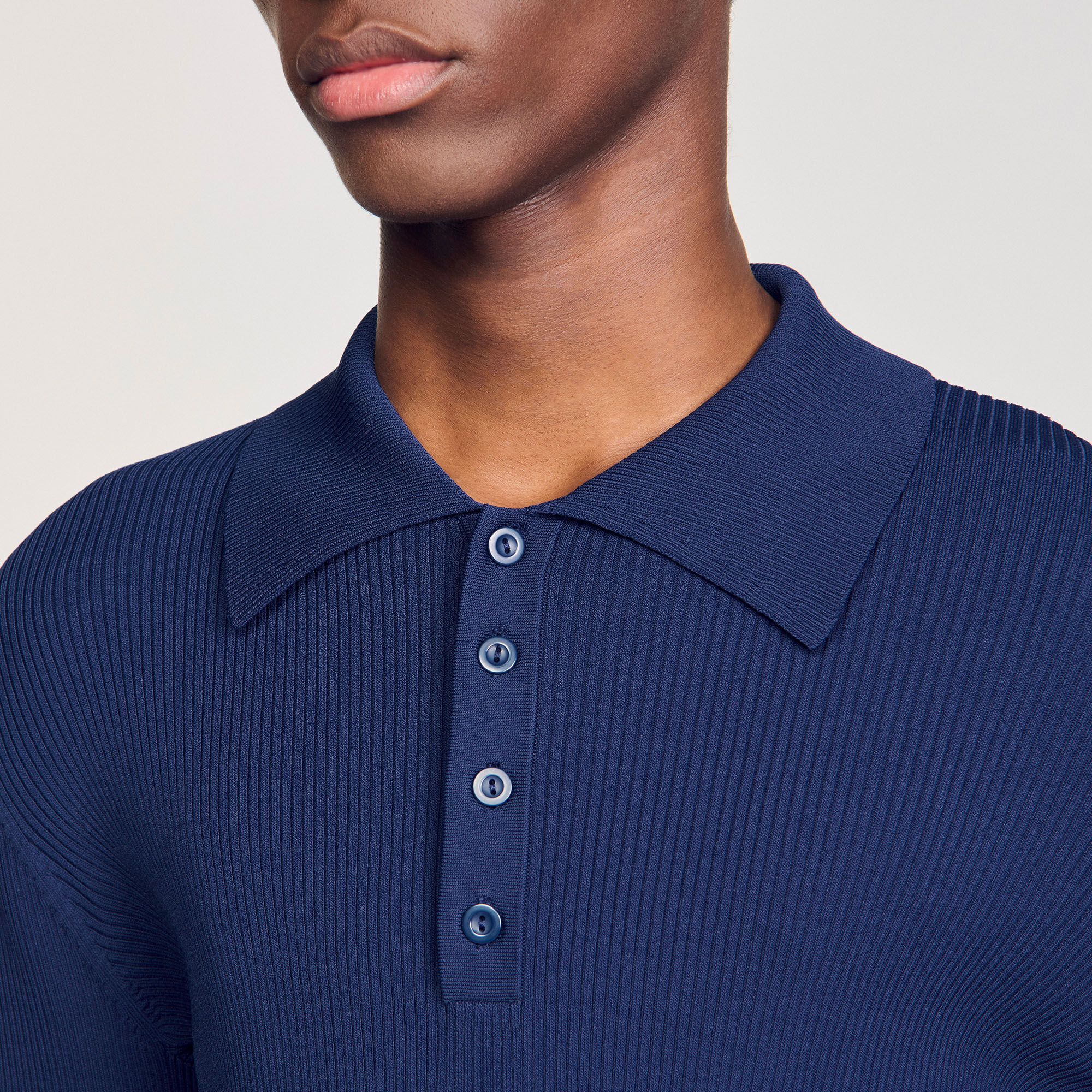 Poloshirt aus Rippstrick