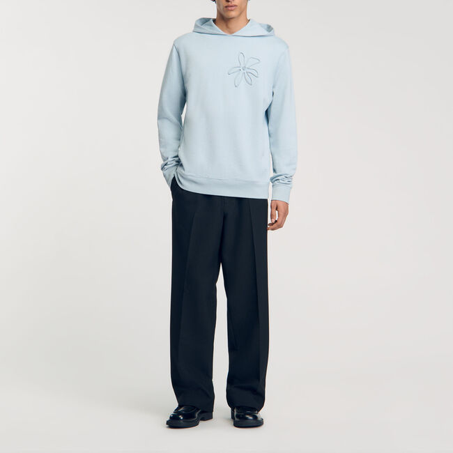 Hoodie mit Kapuze und Blumenmuster - Herren | Sandro