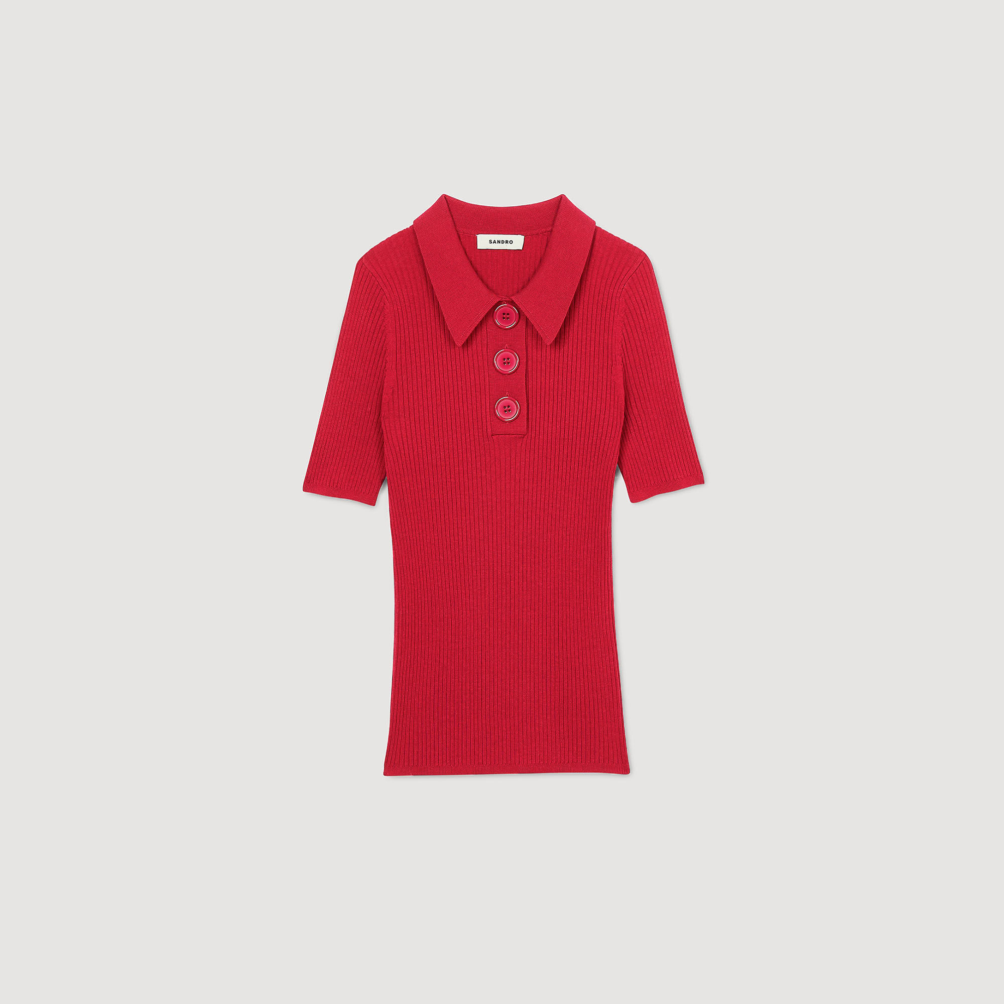 Poloshirt aus Rippstrick