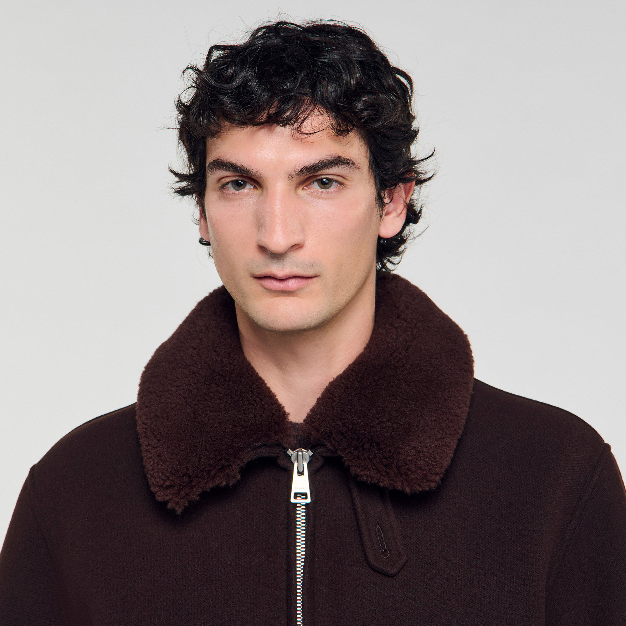 Fliegerjacke aus Wolle mit Kragen