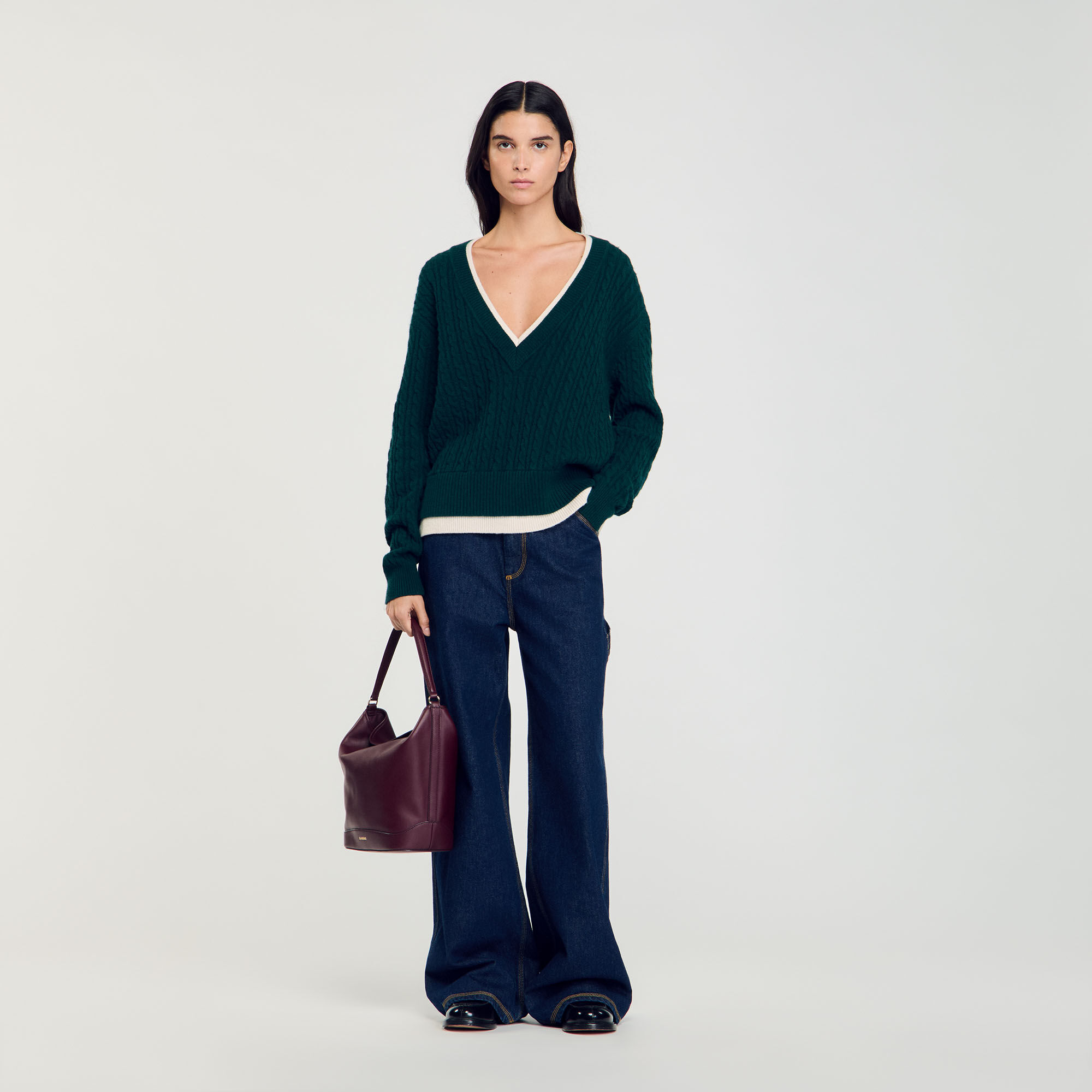 Sandro v neck sweater discount