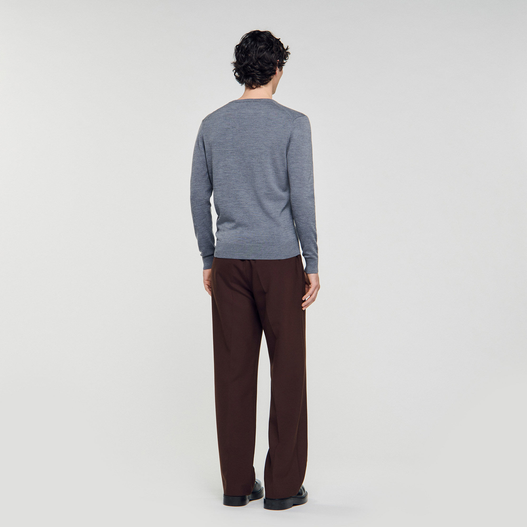 V-Ausschnittpullover aus Wolle