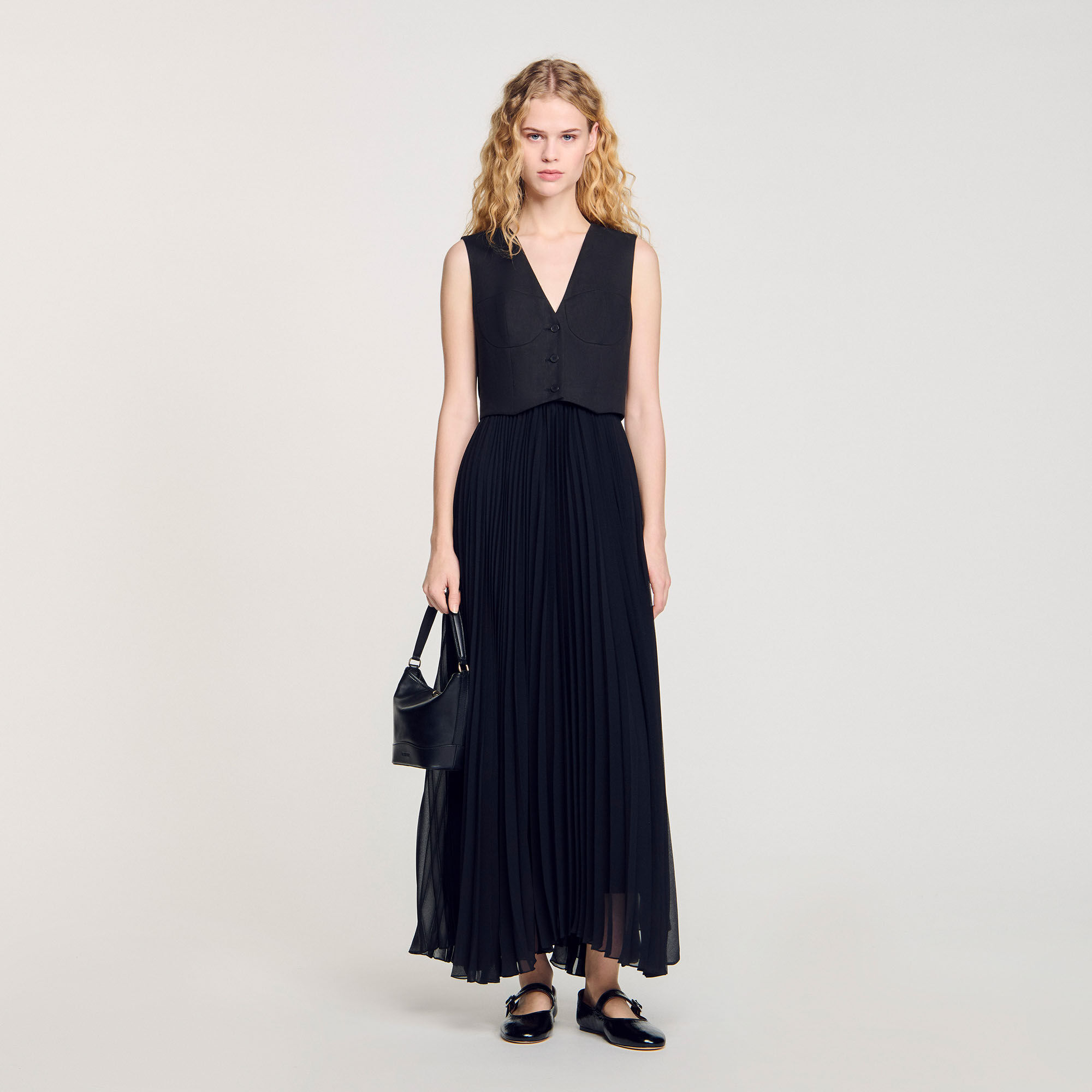 Langes Plisseekleid