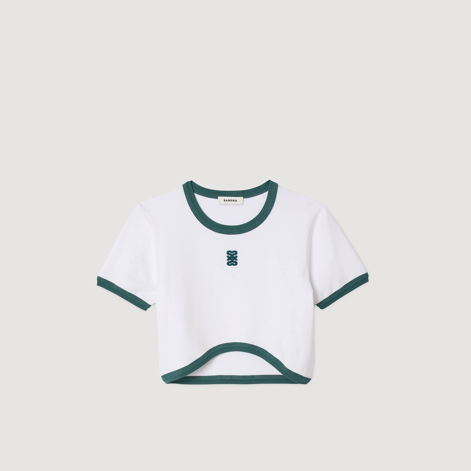 Zweifarbiges kurzes T-Shirt
