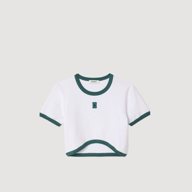 Zweifarbiges kurzes T-Shirt