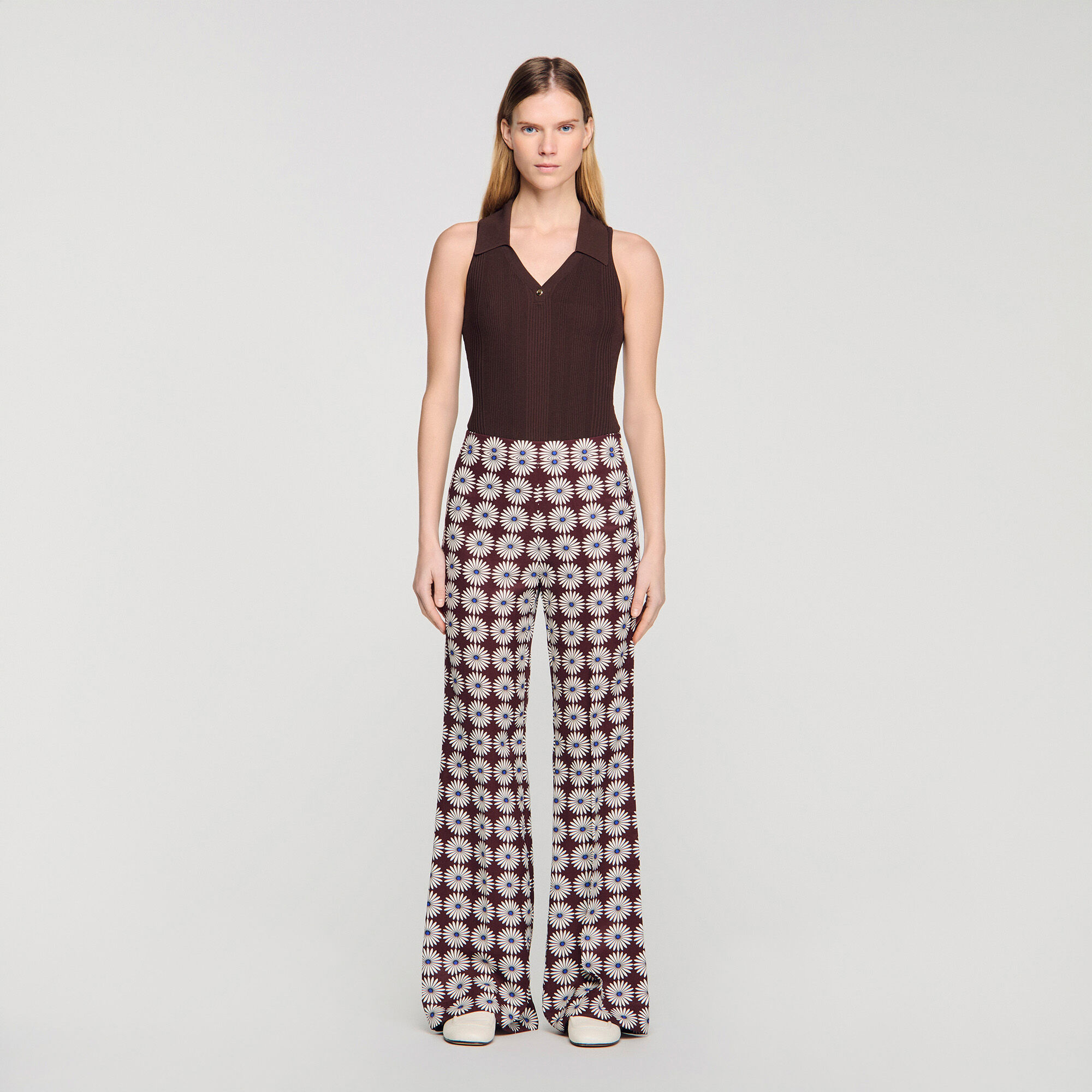 Flie&szlig;ende Hose mit Blumendruck