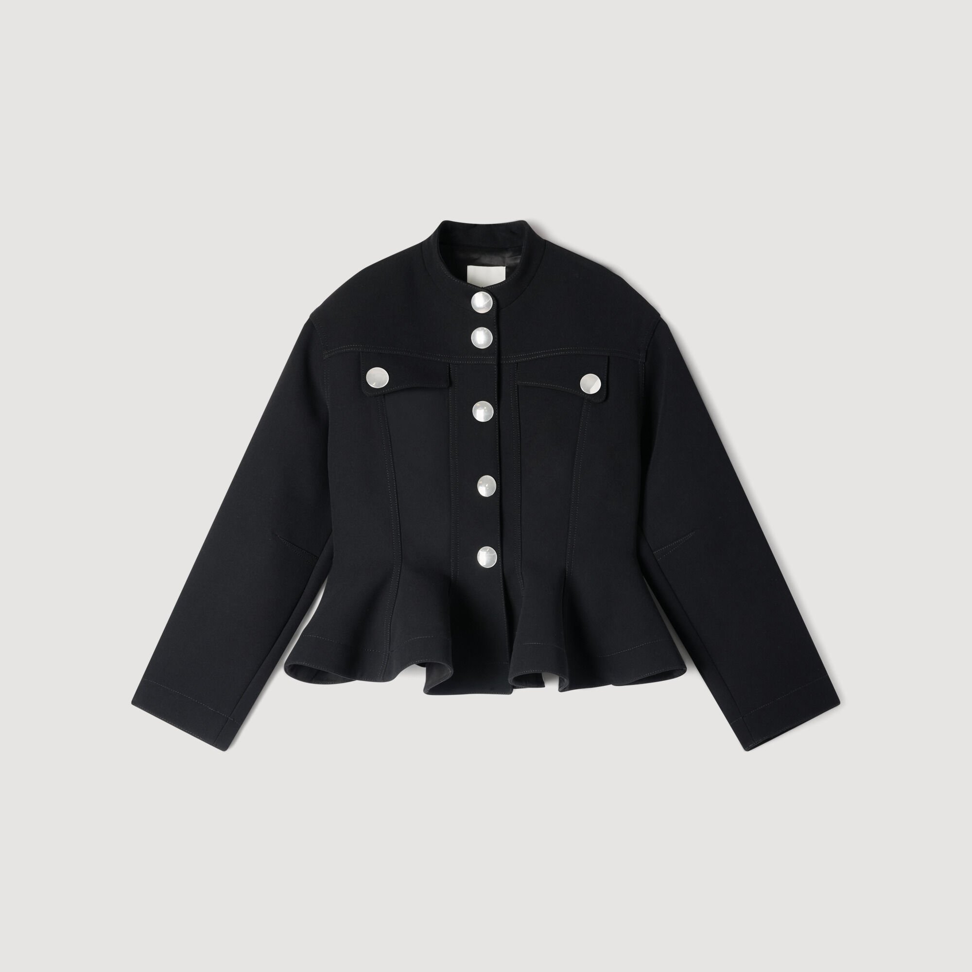 Kurze Jacke mit Volant-Sch&ouml;&szlig;chen