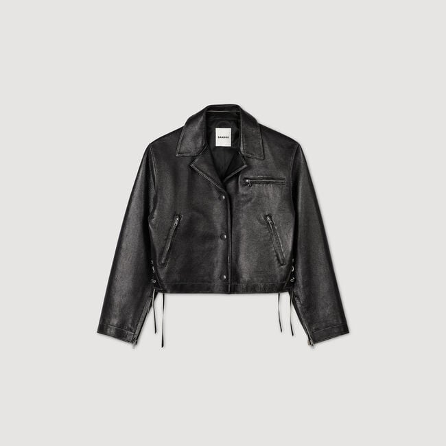 Blouson aus Leder im Vintage-Stil