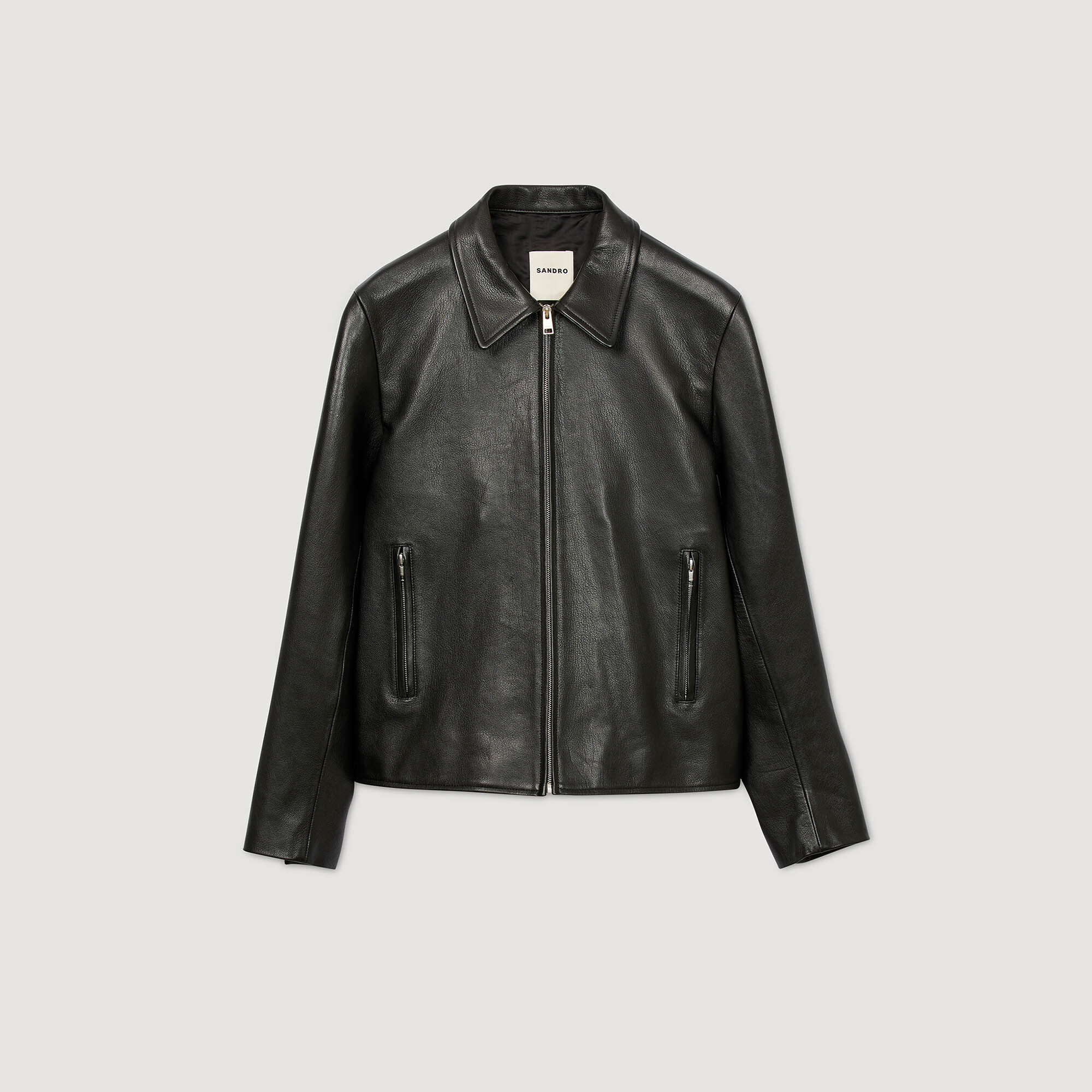 Lederjacke mit Reißverschluss