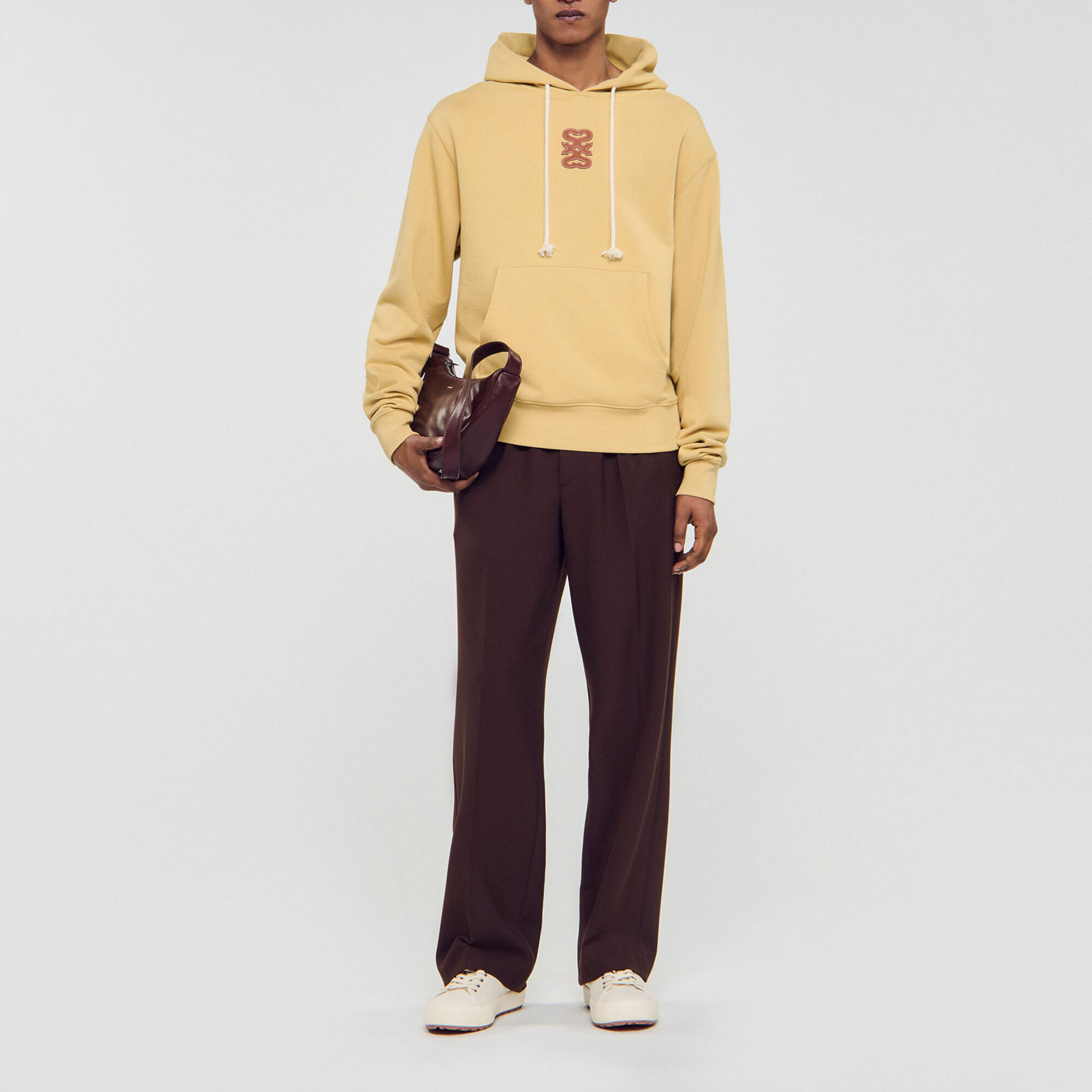 Sweatshirt mit Leder-Patch - Herren | Sandro