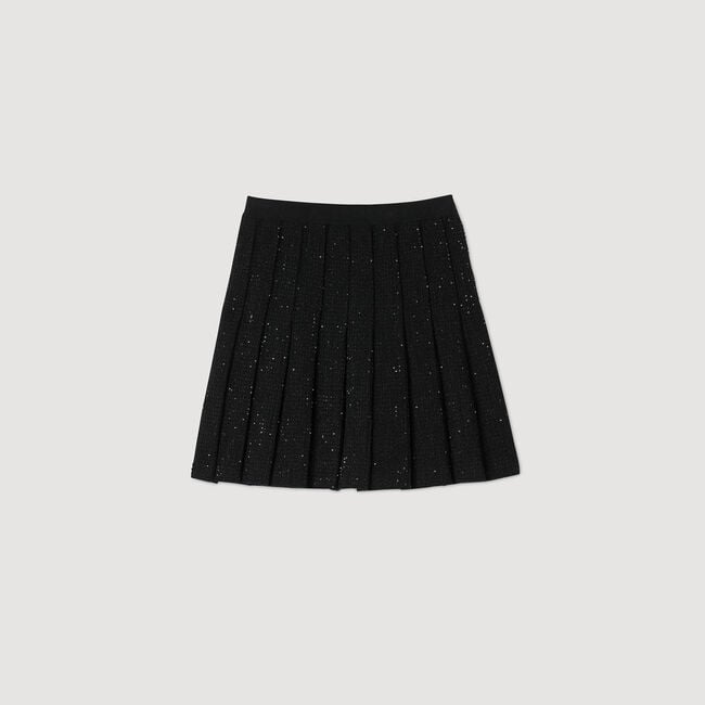Kurzer Plisseerock aus Tweed