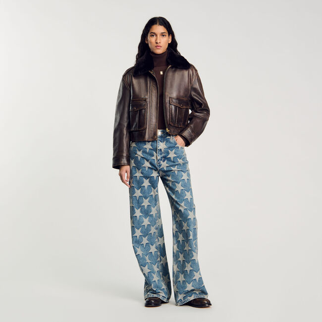 Blouson aus gealtertem Leder