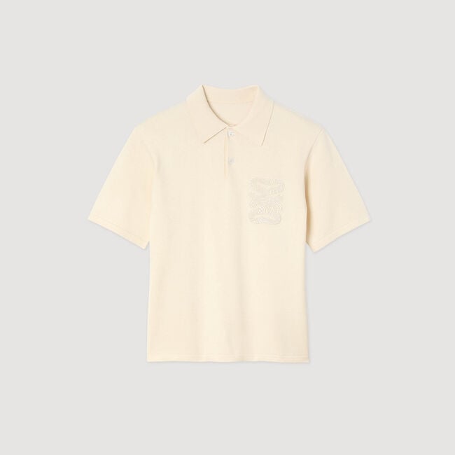 Poloshirt mit Kordelstickerei