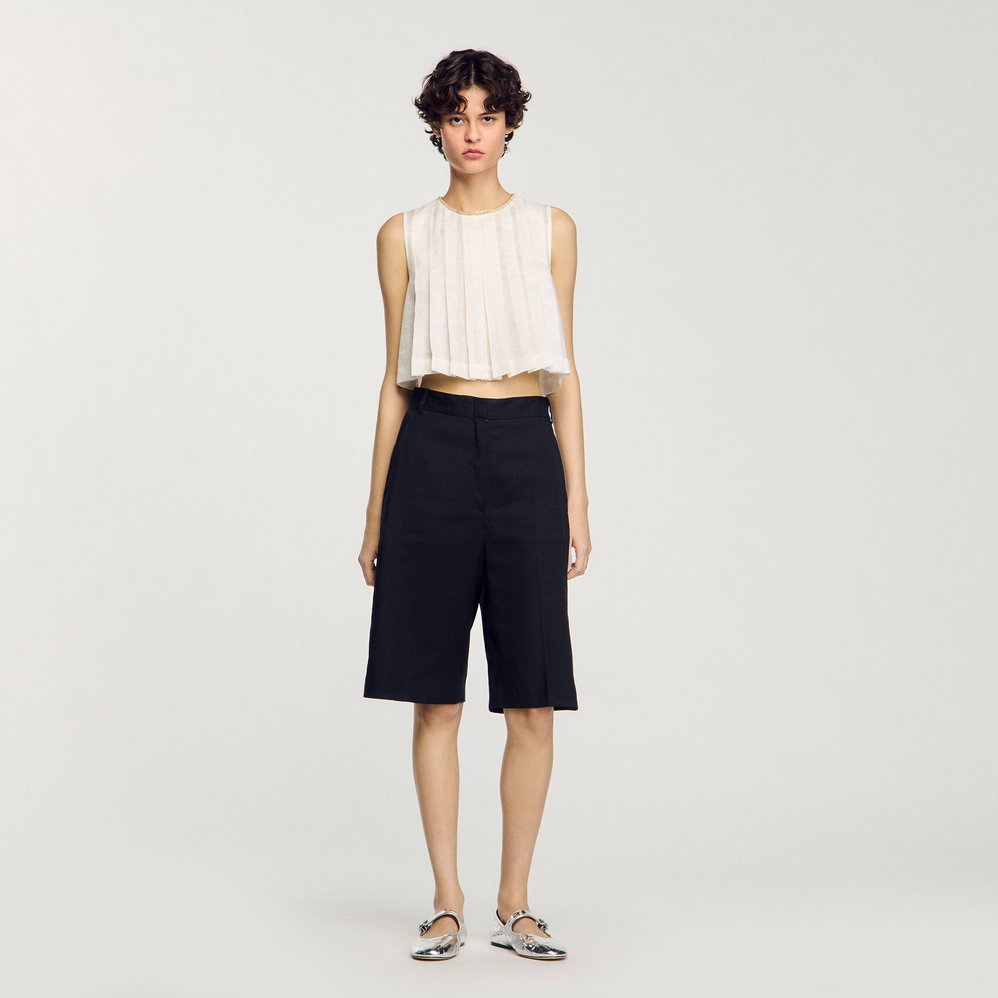 Bermudashorts aus Leinengemisch