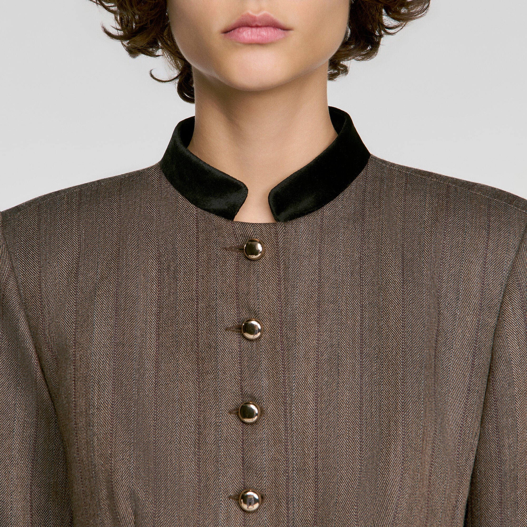 Gestreifter Blazer aus Wolle - Damen | Sandro