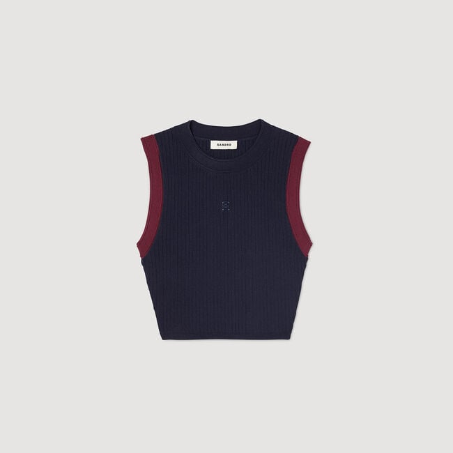 Zweifarbiges Stricktop