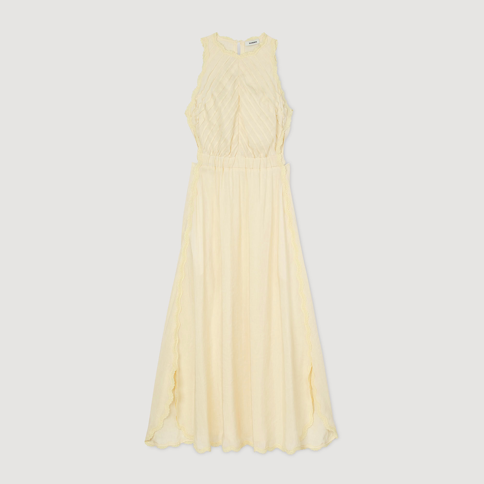Langes Kleid mit Spitzendetails