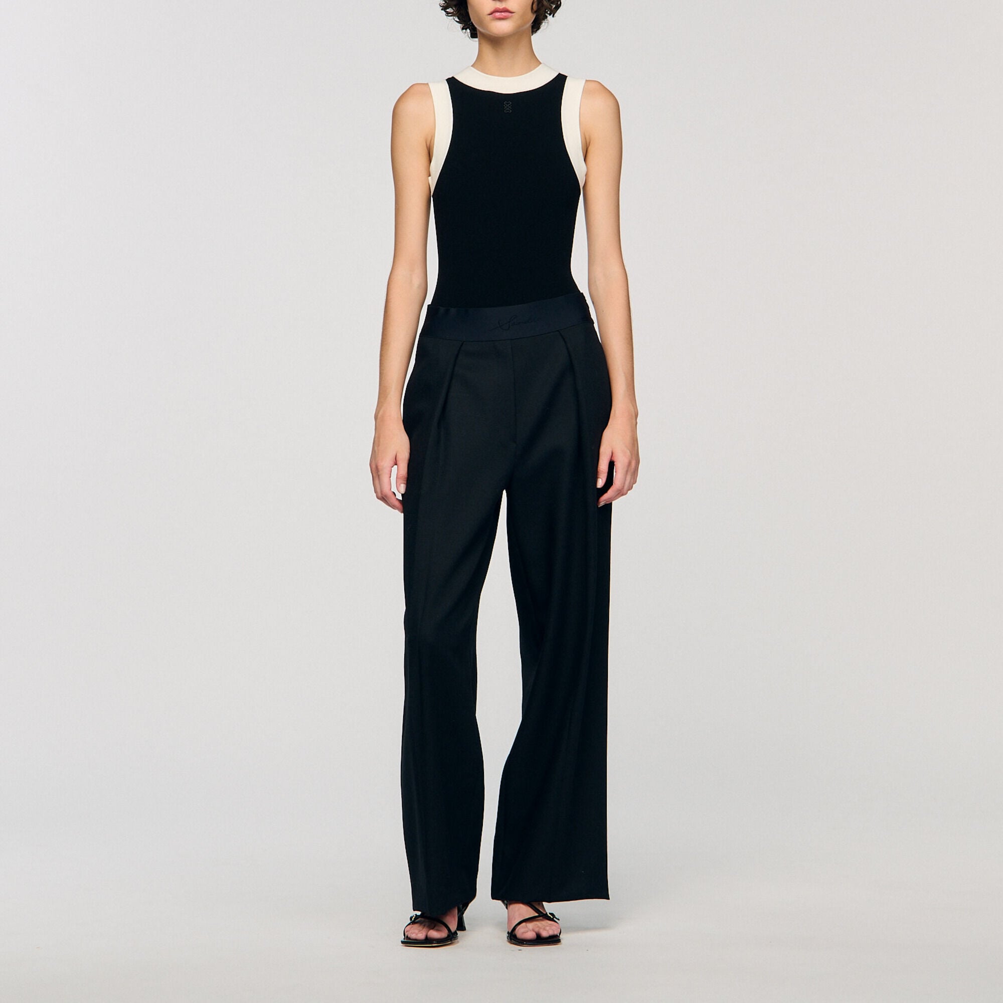 Body aus zweifarbigem Strick - Damen | Sandro
