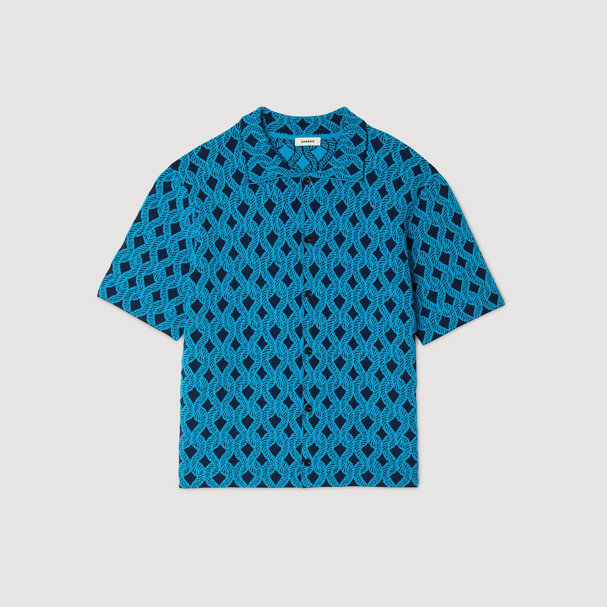 Cardiganhemd mit Seil-Jacquard