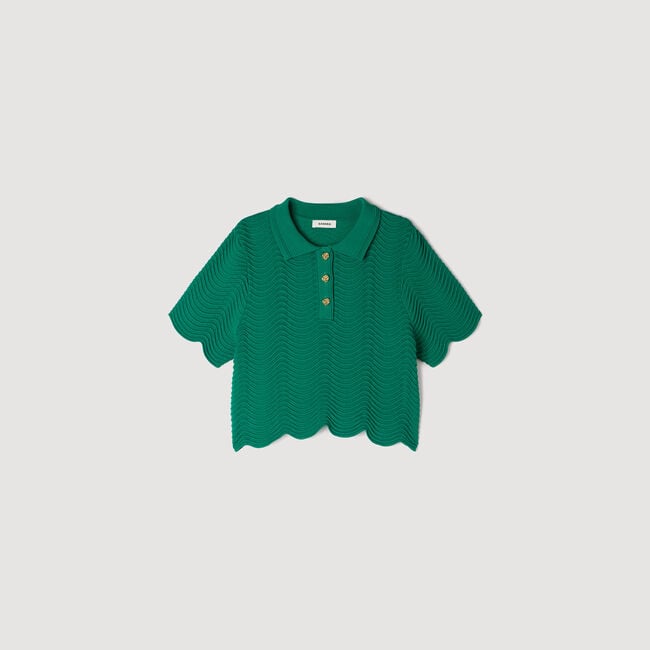 Kurzer Pullover mit Fantasiemuster