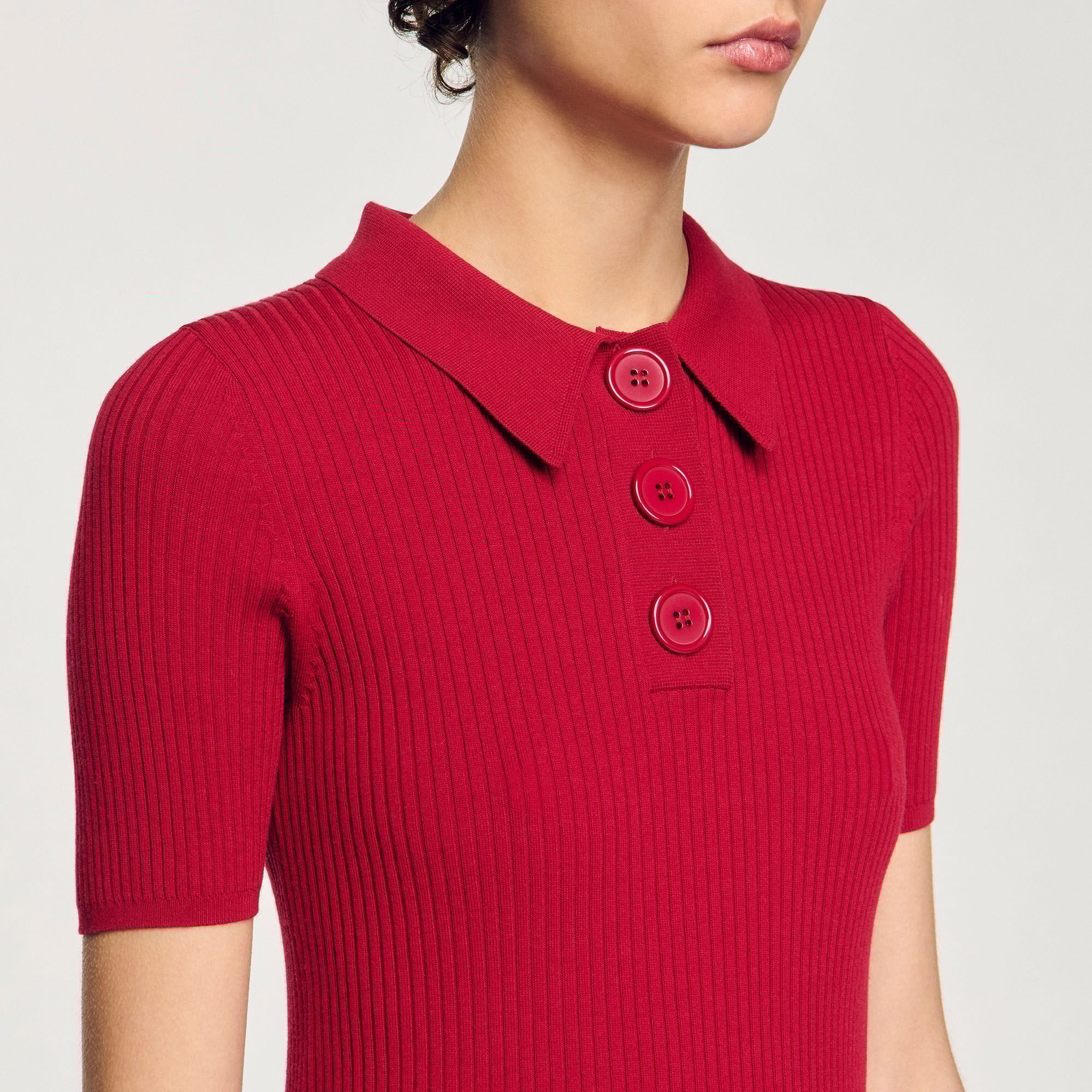 Poloshirt aus Rippstrick
